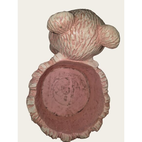 Vintage Ceramic Pink Bear Planter With Honey Pot Design - Picture 7 of 9